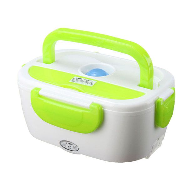Ланч бокс электрический с подогревом Lunch Heater 220 V Pro, Термос для еды для детей. Цвет: зеленый