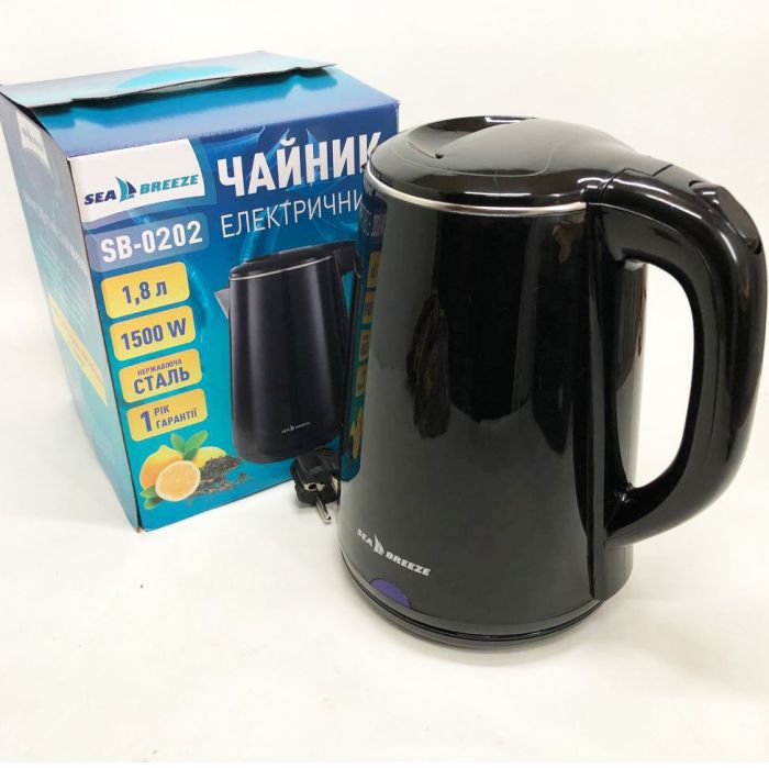 Чайник термос SeaBreeze SB-0202 1.8Л, 1500 Вт, хороший электрический чайник, тихий электрический чайник