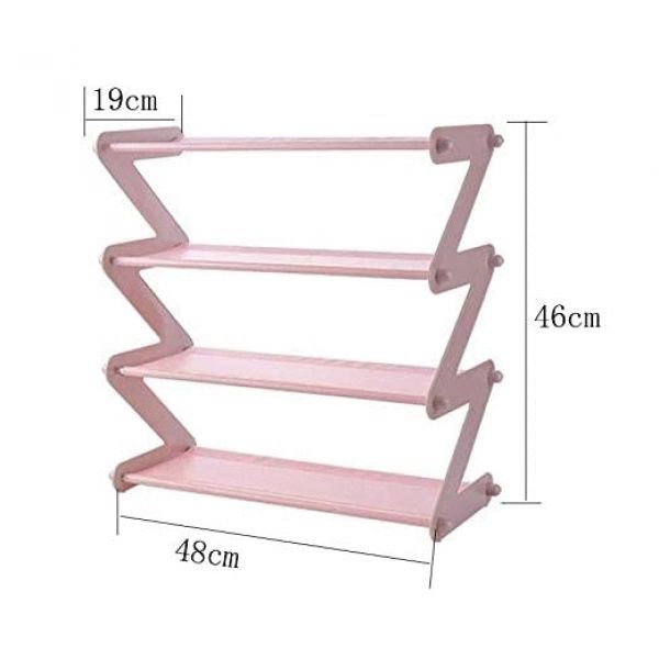 Полка для обуви органайзер компактный стойка складная Shoe Rack YH 8802 хранение вещей и обуви 4 полки. Цвет: розовый