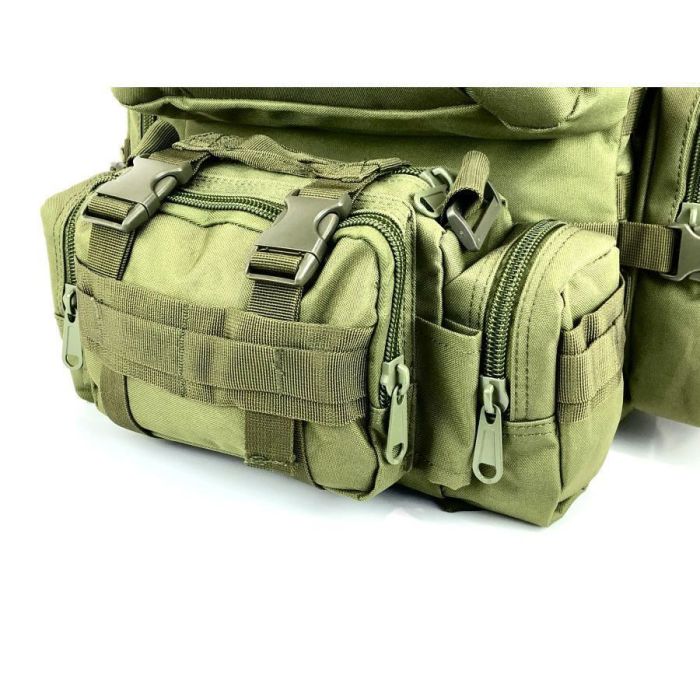 Сумка - подсумок тактическая поясная Tactical военная, сумка нагрудная с ремнем 5 литров кордура хаки