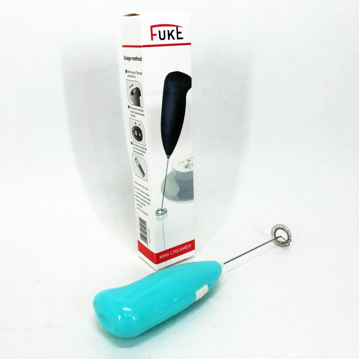 Миксер для сливок-капучинатор FUKE Mini Creamer для взбивания молока, сливок. Цвет: голубой