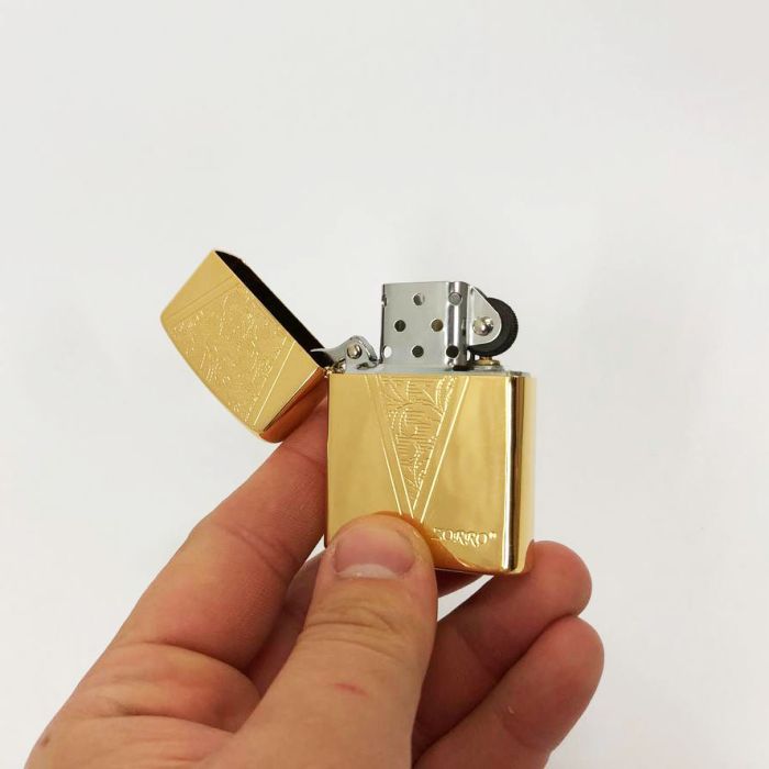 Зажигалка бензиновая Zorro HL-366, зажигалка на день рождения, ветрозащитная зажигалка. Цвет: золотой