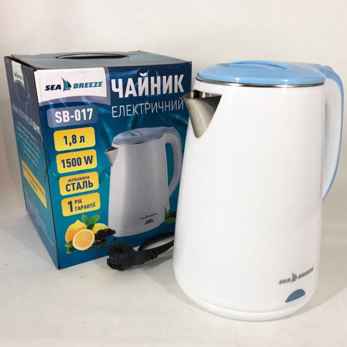 Электрочайник SeaBreeze SB-017 1.8 Л 1500 Вт стильный электрический чайник, чайник електро