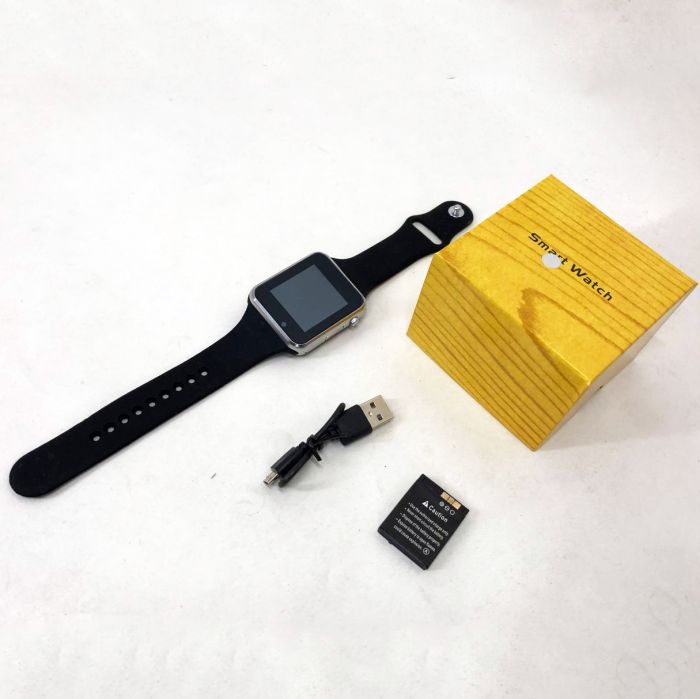 Смарт-часы Smart Watch A1 умные электронные со слотом под sim-карту + карту памяти micro-sd. Цвет: серебряный