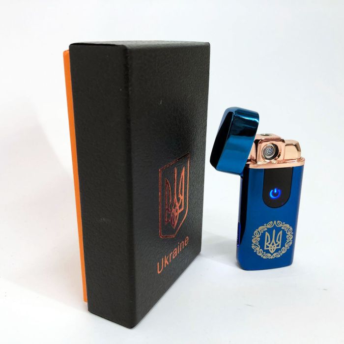 Электрическая и газовая зажигалка Украина с USB-зарядкой HL-435, зажигалки с зарядкой от usb. Цвет: синий