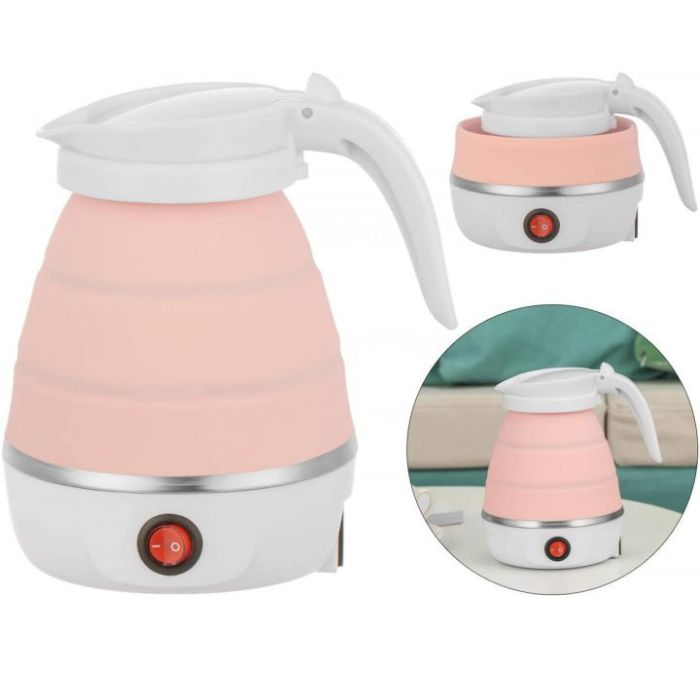 Электрочайник складной Travel Folding 600ml. Цвет: розовый