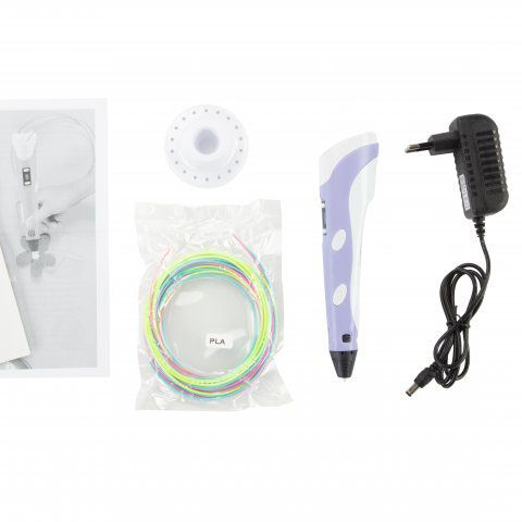 3D ручка Smart 3D Pen 2 c LCD дисплеем, Ручка для объемного рисования, Детская 3д ручка. Цвет: фиолетовый
