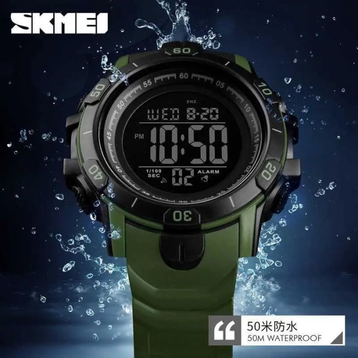 Часы наручные мужские SKMEI 1475AG ARMY GREEN, брендовые мужские часы, часы для мужчины. Цвет: зеленый