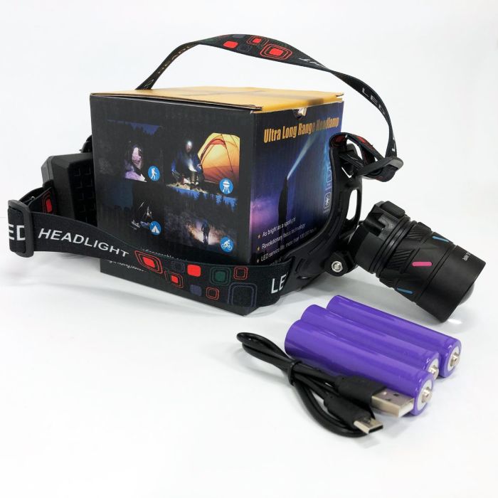 Фонарь налобный NIGHT VISION FLUORESCENCE CT012-3L-2TG(white+red), Налобный фонарь с линзой