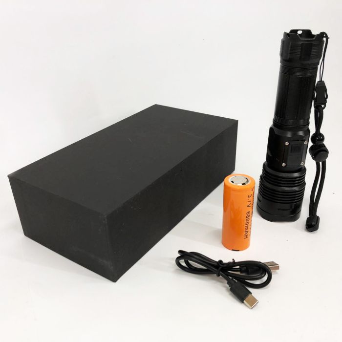 Ручной фонарик PLD-6606 White Laser LED PM50-TG, работает от аккумулятора, сверхмощный фонарик