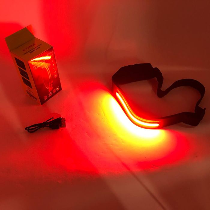 LED Фонарь налобный BL-W689-LM+2COB (white+red) датчик жвижения, Фонарик на голову с зарядкой