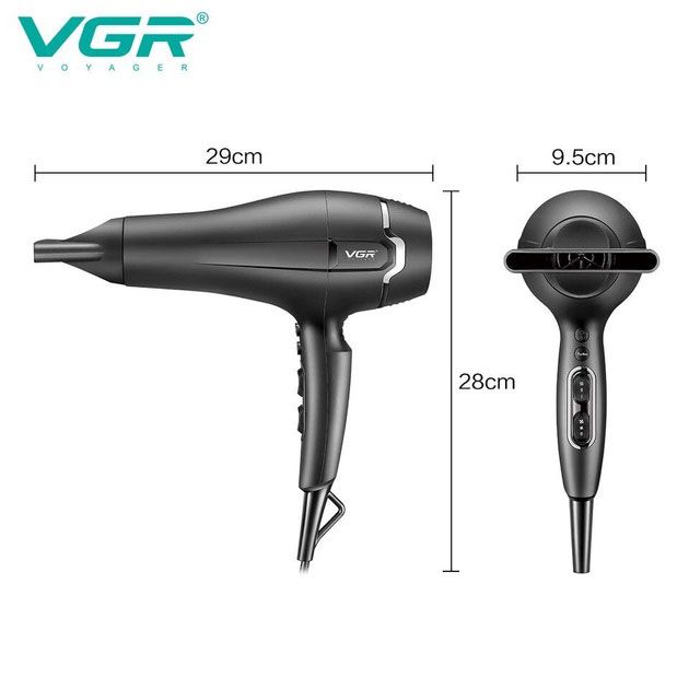 Профессиональный фен VGR V-450 для сушки укладки волос 2400 Вт режим Turbo, Воздушный стайлер для волос