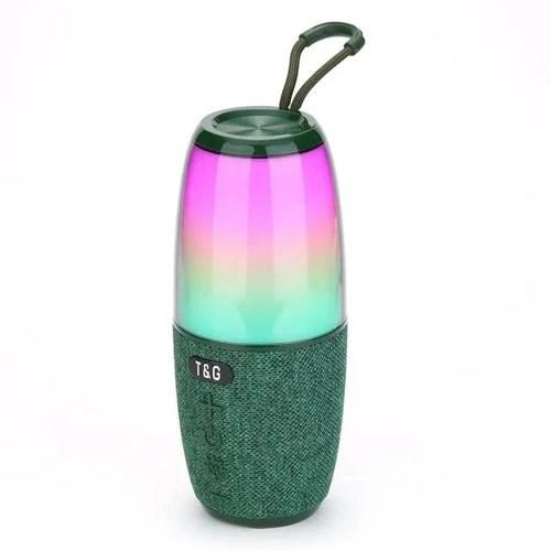 Портативная колонка TG644 5W с RGB подсветкой и ремешком, Беспроводная колонка мощная. Цвет: зеленый