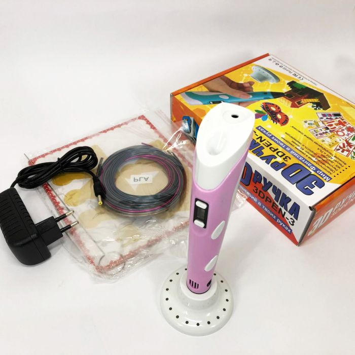 3D ручка Smart 3D Pen 2 c LCD дисплеем, Ручка 3d для развития внимания. Цвет: розовый