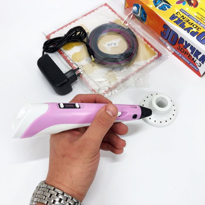 3D ручка Smart 3D Pen 2 c LCD дисплеем, Ручка 3d для развития внимания. Цвет: розовый