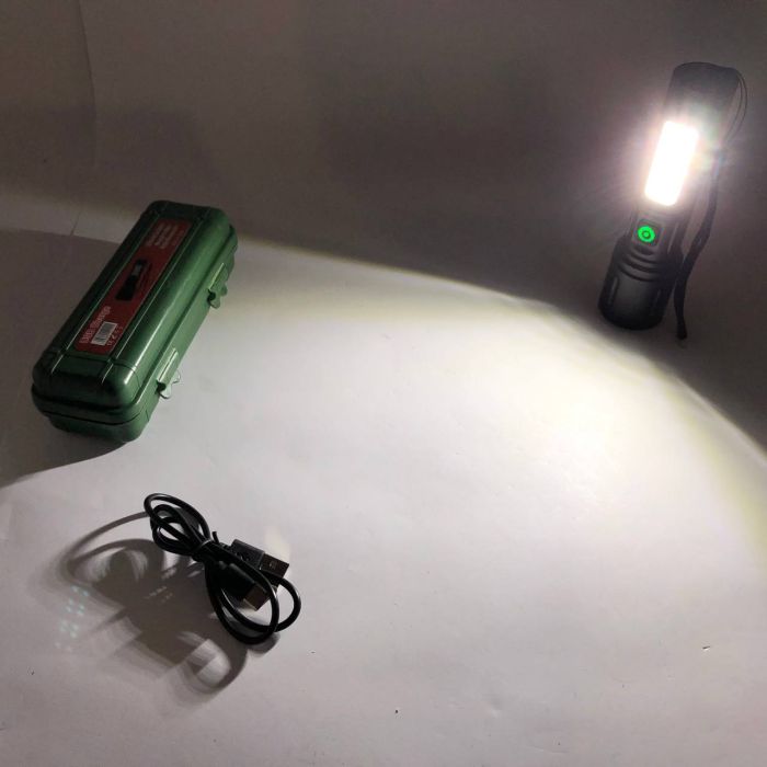 Карманный фонарик PLD-603 White с LED-лазером PM10-TG+18SMD (белый+красный), Лед фонарь переносной