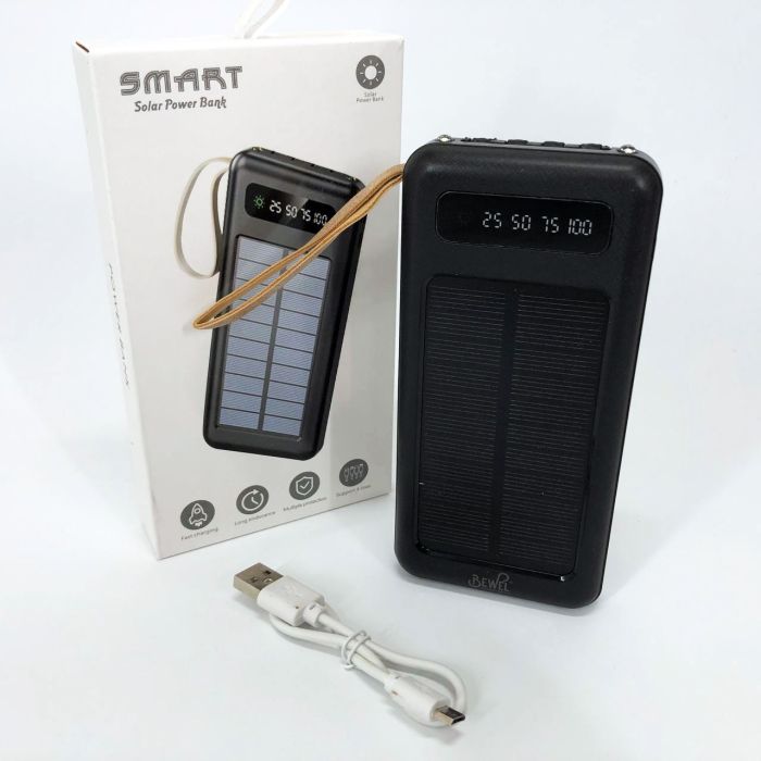 Power Bank Solar Smart 1015 зарядное устройство на солнечной батарее 20000mAh с индикатором заряда Черный