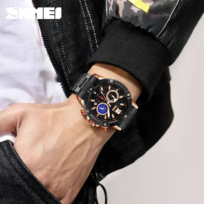 Часы наручные мужские SKMEI 9235RG, часы кварцевые мужские, модные мужские часы круглые