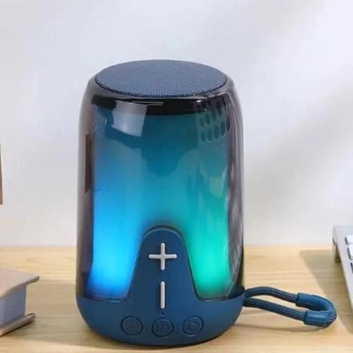 Аккумуляторная переносная колонка TG652 5W с RGB подсветкой и ремешком, блютуз колонка. Цвет: синий