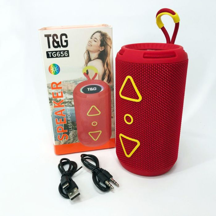 Bluetooth колонка портативная TG656 FM-радио, аккумуляторная колонка для музыки. Цвет: красный