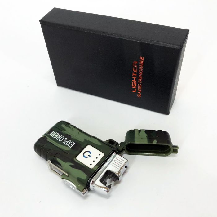 Зажигалка импульсная JL317 Explorer, Ветрозащитная зажигалка, Зажигалка юсб с гравировкой