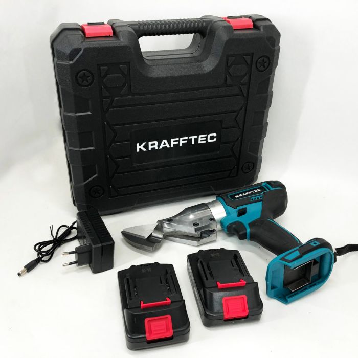 Аккумуляторные ножницы по металлу в кейсе Krafftec DJS130R, 2 акб 36V/5AP