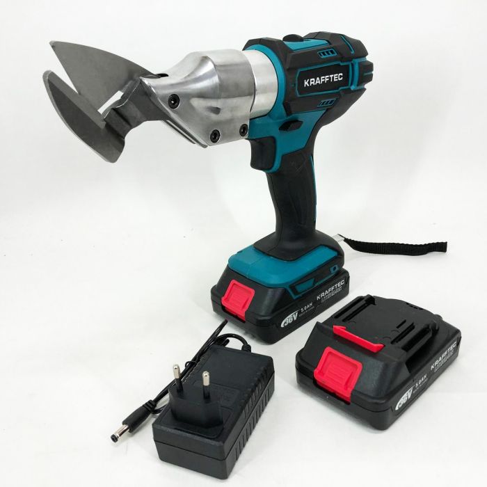 Аккумуляторные ножницы по металлу в кейсе Krafftec DJS130R, 2 акб 36V/5AP