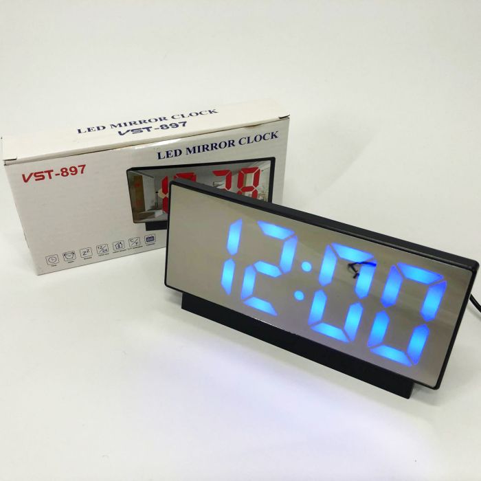 Часы электронные с зеркальным дисплеем VST-888-5, Часы электронные настольные светящиеся vst