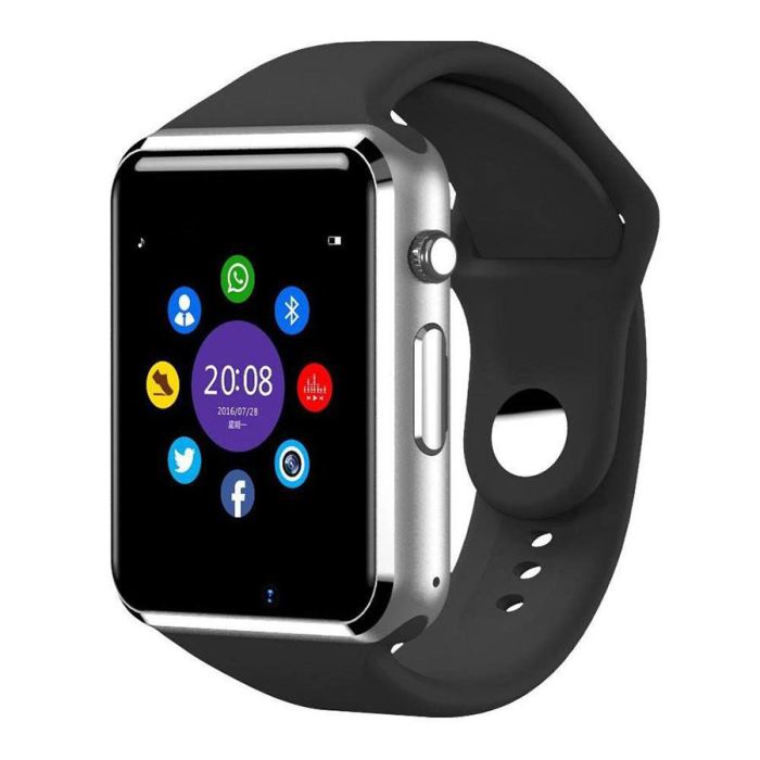 Смарт-часы Smart Watch A1 умные электронные со слотом под sim-карту + карту памяти micro-sd. Цвет: серебряный
