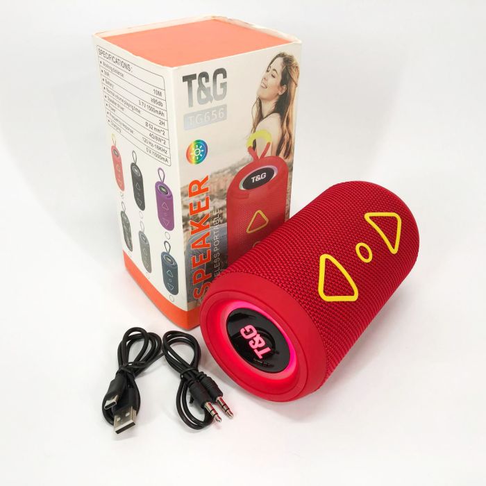 Bluetooth колонка портативная TG656 FM-радио, аккумуляторная колонка для музыки. Цвет: красный