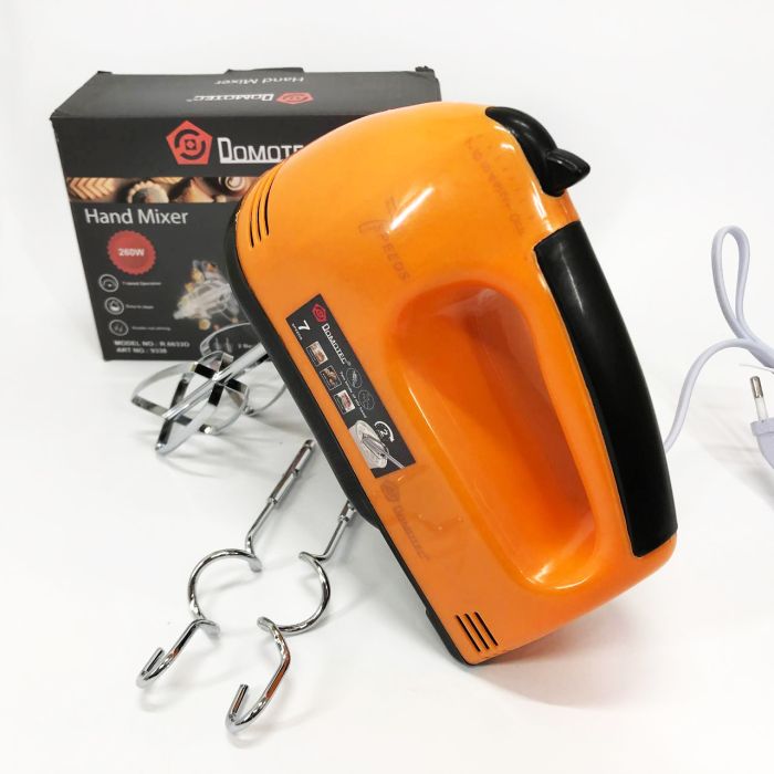 Миксер DOMOTEC R6633O 7 скоростей 260 Вт 2 венчика, Миксер для молочных коктейлей для дома ручной миксер