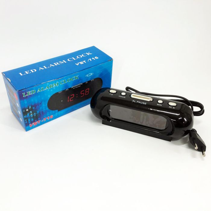 Электронные часы настольные сетевые VST-716-1 Original красные 220V LED дисплей будильник резервное питание