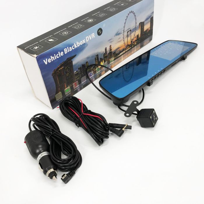 Автомобильный видеорегистратор-зеркало L-9003 4,3 TOUCH SCREEN 2 камеры 1080P Full HD