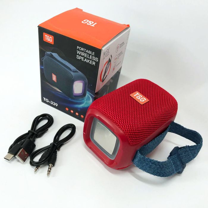 Портативная Bluetooth колонка TG339 5W с RGB подсветкой, Громкая блютуз колонка. Цвет: красный