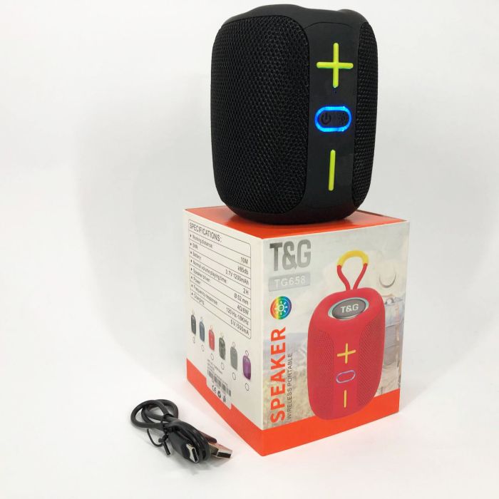 Портативная Bluetooth колонка TG658 8W с RGB подсветкой, Беспроводная колонка мощная. Цвет: черный