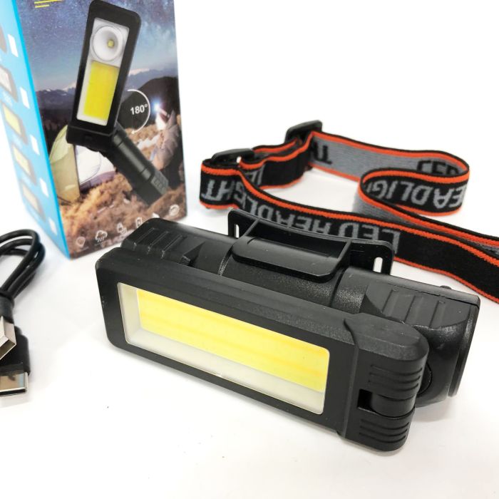 Фонарь WORKLIGHT 2 в 1 5305-COB(WHITE+YELLOW), Мощный фонарь для рыбалки, Мощный фонарь на голову
