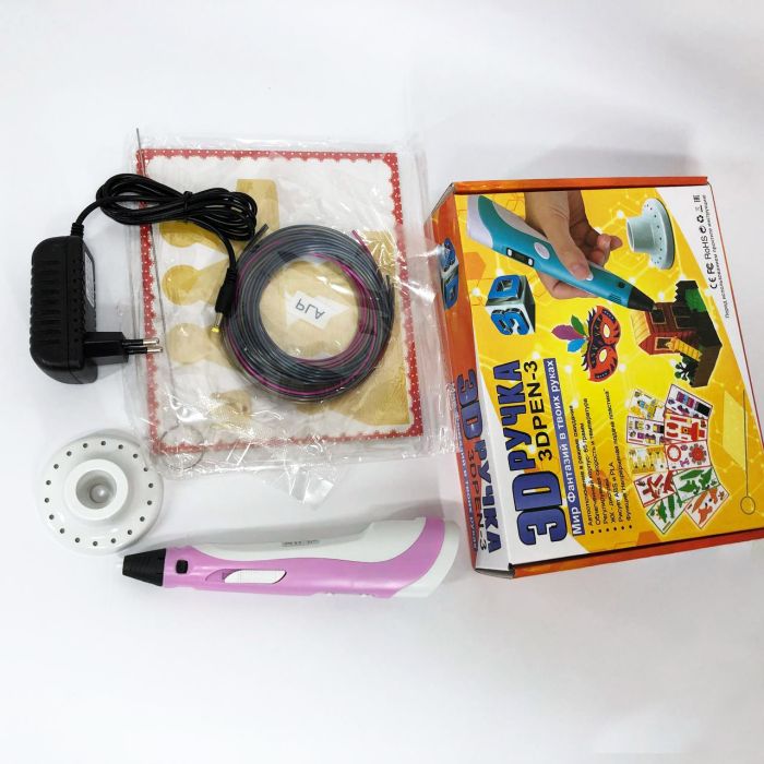 3D ручка Smart 3D Pen 2 c LCD дисплеем, Ручка 3d для развития внимания. Цвет: розовый