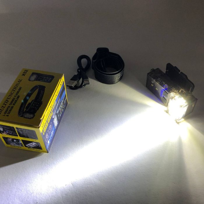 Налобный фонарь X52, 2LED+6SMD RGB, Фонарь на голову для бега, Фонарь на голову для рыбалки