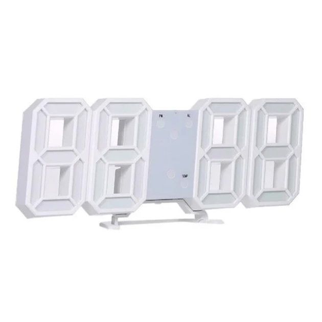 Часы настольные LY-1089 с белой подсветкой LED белые, Часы электронные светящиеся, Электронные часы VST