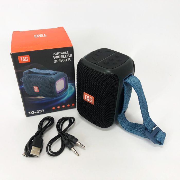 Портативная Bluetooth колонка TG339 5W с RGB подсветкой, Аккумуляторная колонка для музыки. Цвет: черный