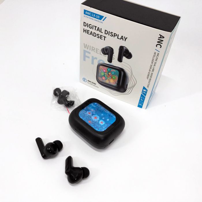 Наушники беспроводные LX-10 TWS Earbuds с LED дисплеем Блютуз беспроводные наушники затычки. Цвет: черный
