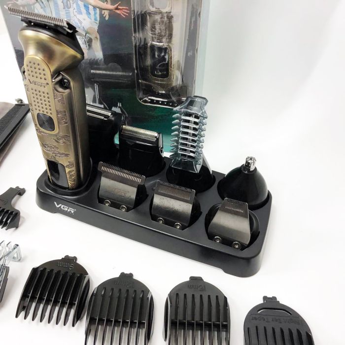 Набор для стрижки VGR 8 в 1 V-103, 19 насадок, Машинка для стрижки для дома, Машинка для стрижки мужская