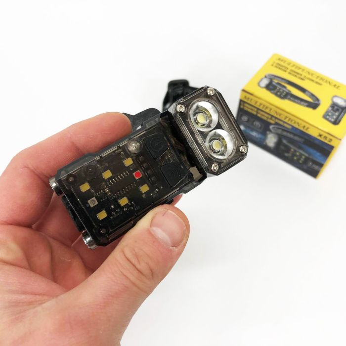 Налобный фонарь X52, 2LED+6SMD RGB, Фонарь на голову для бега, Фонарь на голову для рыбалки