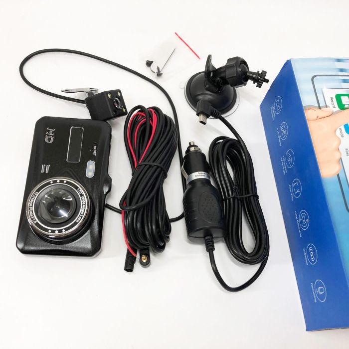 Автомобильный видеорегистратор с двумя камерами T672, LCD 4",1080P Full HD, с поддержкой ночного видения