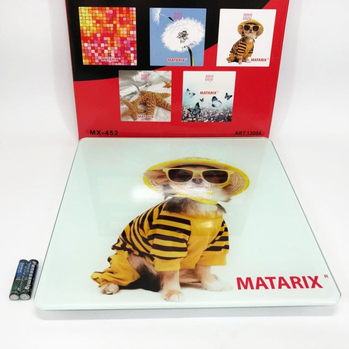 Весы напольные MATARIX MX-452 180 кг, Весы напольные для измерения массы тела, Электронные весы собака