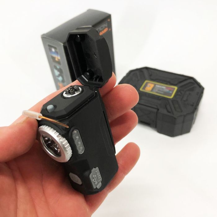 Многофункциональный армейский фонарь D50-SMD индикация заряда, зажигалка. Цвет: черный