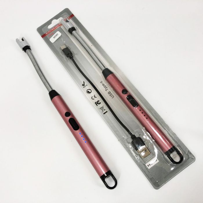 Зажигалка электрическая BBQ Lighter импульсная плазменная ветрозащитная USB зажигалка розовая