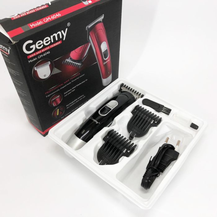 Машинка для стрижки волос Gemei GM-6046, Практичная машинка для стрижки волос. Цвет: черный