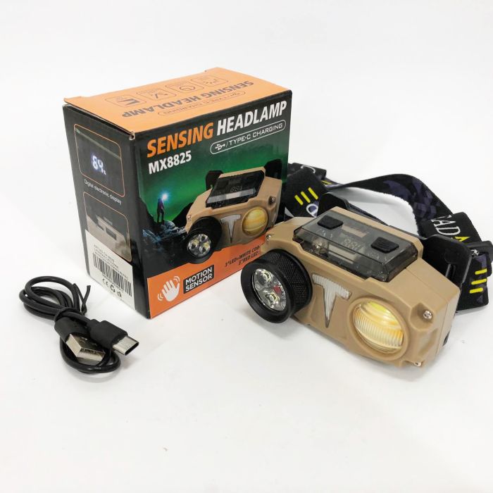 Фонарь налобный CH-8825-3P35+COB(white+yellow)+RGB, Фонарь на голову диодный, Фонарь аккумуляторный