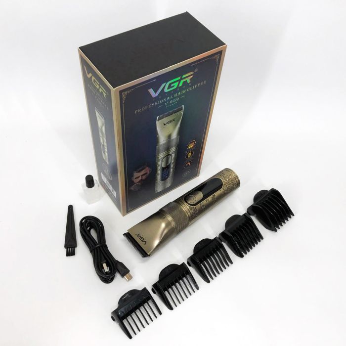 Аккумуляторная машинка для стрижки VGR V-659, Машинка для стрижки волос домашняя подстригательная
